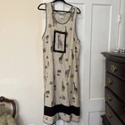 Vintage 90’s Nina Piccalino Maxi Dress Tan And Black Giraffes Art To Wear.