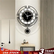 Wall Clock for Living Room Decor, Decorative Modern Wall Clocks with Pendulum