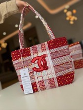 2025C Red Tote VIP GIFT Tote Bag Vintage Shoulder Bag Xmas Gift