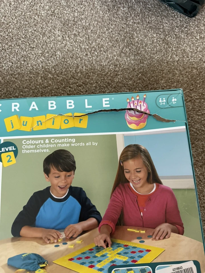 Mattel Games Scrabble Junior Kids Crossword Game with 2-Games-in-1, 2-Sided Game - Image 3 of 4