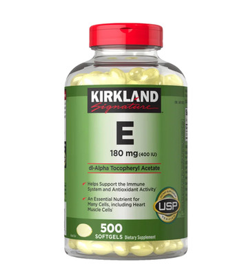 Kirkland Vitamin E 400 IU 500 Softgels dl-Alpha Tocopheryl Acetate USP