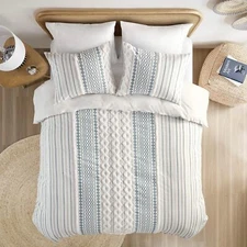 INK+IVY Imani 100% Cotton Printed Comforter Set with Chenille Bedding Set Shams