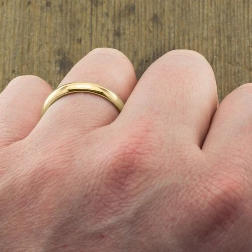 14k Yellow Gold Finish Women's Plain Engagement Wedding Anniversary Band Ring