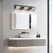 LED Bathroom Vanity Light Fixtures Black Dark Brass Daylight White Light 18W ...