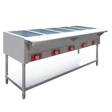 Hakka Steam Table Food Warmer Buffet 5 Pans Steamer 2500W Restaurant Bain Marie