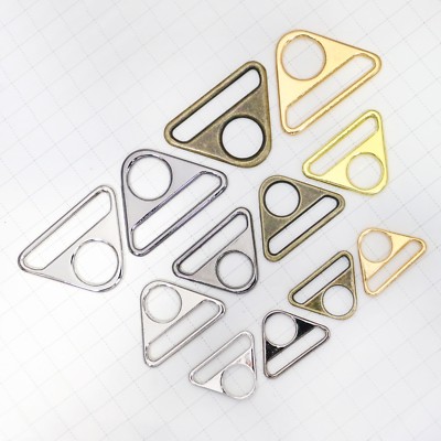 Triangle Buckle Solid cast large D Ring snap hook adjusters,CHOOSE SIZE,COLOR 