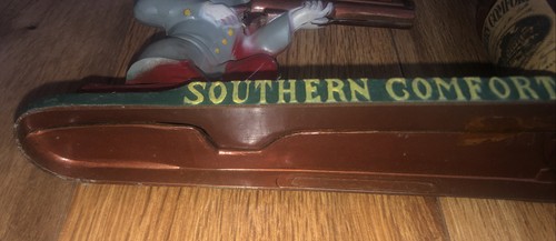 Vintage 1950s Southern Comfort Whiskey Mechanical Shooting Metal Bank Civil War - Picture 14 of 14