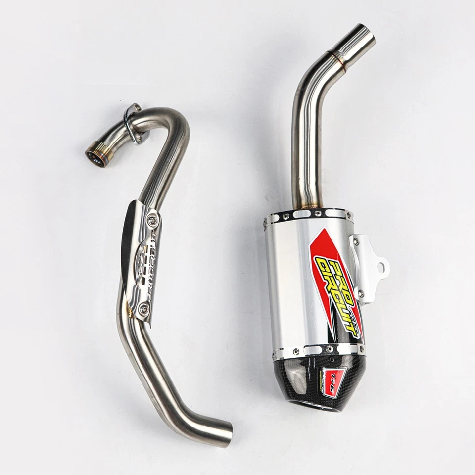 EXHAUST MUFFLER RACING CARBON PIPE FULL SYSTEM FIT FOR KAWASAKI KLX110 KLX110L - image 4 of 4