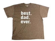 C Port and Company mens graphic short sleeve "best dad ever" t-shirt, brown, 2XL