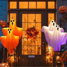 Hanging Lighted Glowing LED Flying Ghost Halloween Decoration Indoor Outdoor 2pc