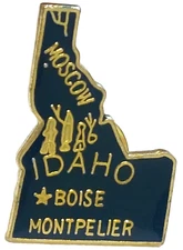 State of Idaho Cities of Boise Montpelier Moscow Lapel Pin