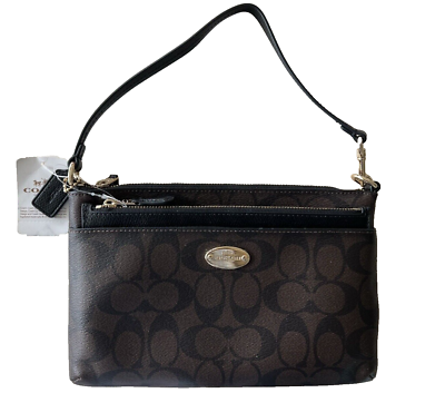 バッグ Coach Black Signature Soft Clip Pouch $_57.PNG?set_id=880000500F