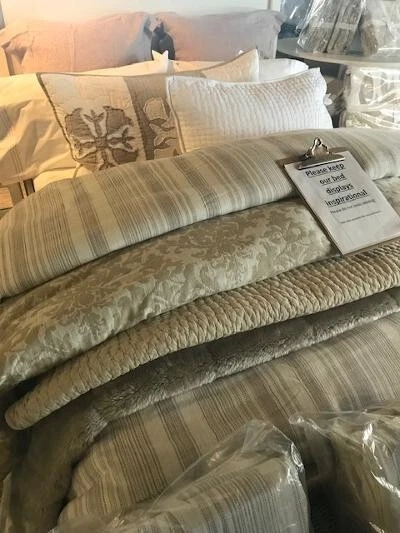 Pottery Barn Hawthorn Stripe Duvet Cover Taupe Beige Queen 2 Std Sham Neutral🦩 Foto 3 de 3