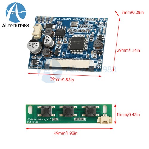 4.3"/5" LCD Monitor Driver Board Module Kit Car Audio Video Display Motherboard - Picture 4 of 27