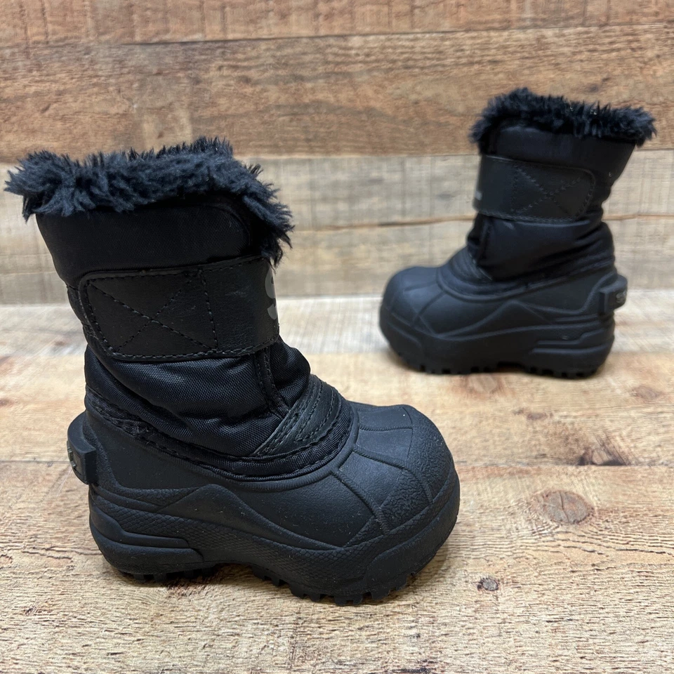 Sorel Commander Bebés Niños Negro Imitación Piel Invierno Botas de Nieve Talla 4  Foto 4 de 4