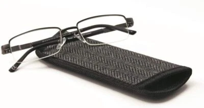 Foster Grant - Men's - Peter - Gun - Semi Rimless - Reading Glasses + Free Case