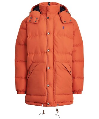 NEW Polo Ralph Lauren Boulder Down Puffer Coat Jacket Orange Men s Size XL $498