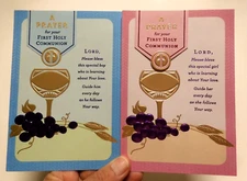 2 Cards DaySpring A Prayer for First Holy Communion Boy and Girl Blue and Pink