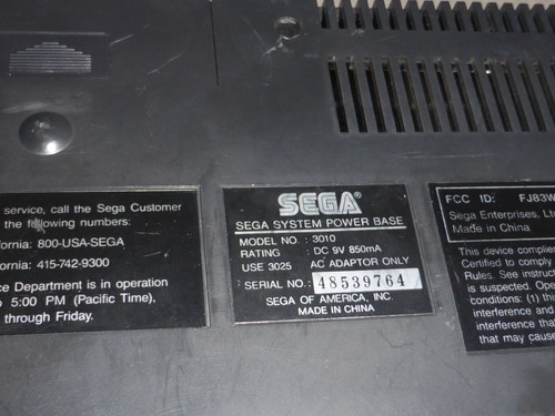 SEGA MASTER SYSTEM POWER BASE CONSOLE ONLY MODEL 3010 - Picture 4 of 4