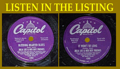 Julia Lee & Her Boyfriends It Won't Be Long Capitol 1252 78 RPM EX HEAR MP3