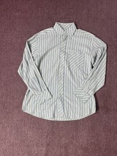 VTG Bugatchi green long sleeve striped dress shirt men medium modal polyester