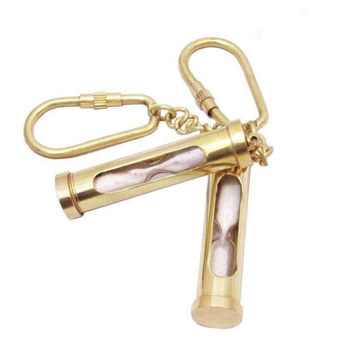 Lot of 50 Vintage antique brass sand timer maritime hourglass key chain new gift - Picture 2 of 5