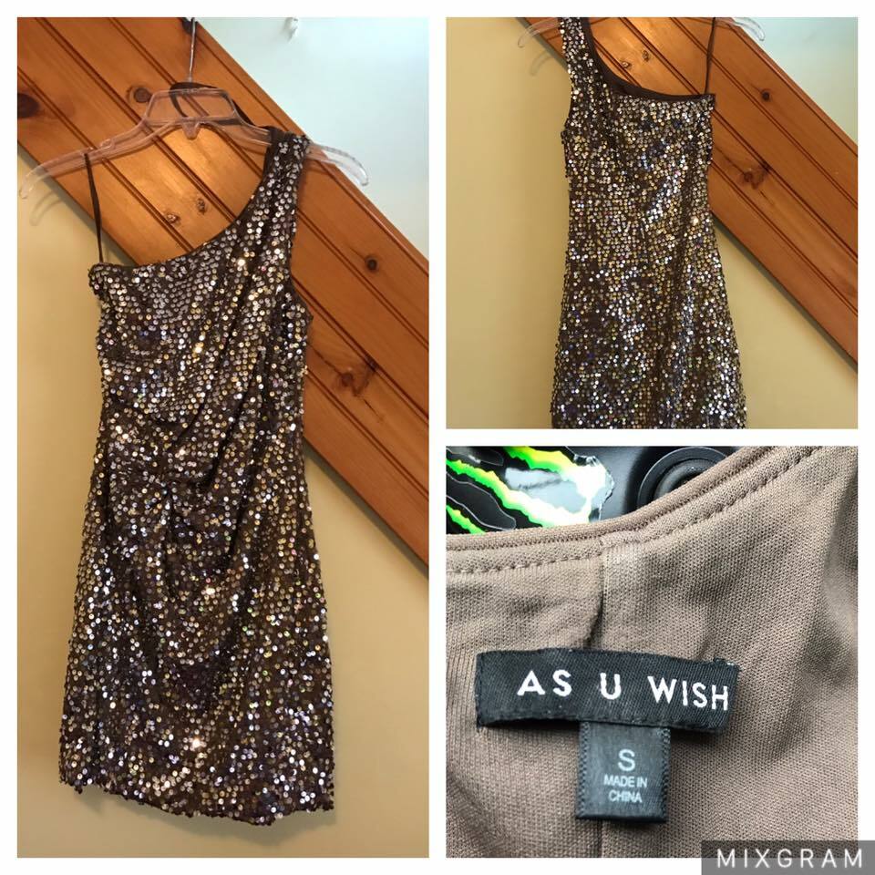 Brown Sequin Prom Dress Gem
