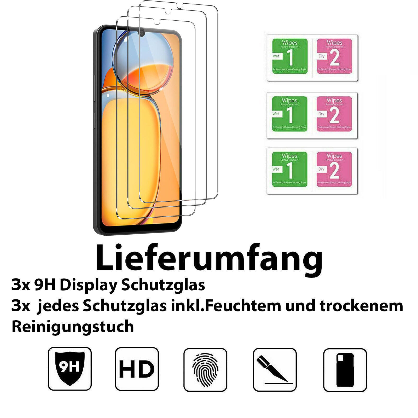 3x Panzerfolie für Xiaomi 13 12 11 Pro Mi Ultra Schutzglas Schutz Echtglas