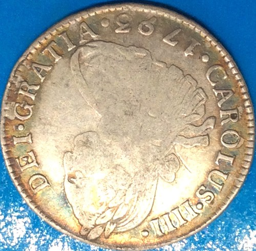 2 Reales 1793 Spanish Peru Carlos IIII silver - RARE!!!!! - Picture 4 of 8