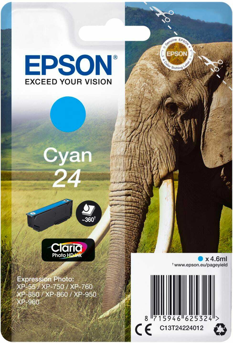Epson Cartuccia Originale Inkjet Ciano per modello Expression - C13T24224022