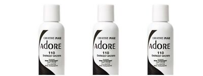 BL Adore Semi-Permanent Haircolor #110 Darkest Brown 4 oz - THREE PACK