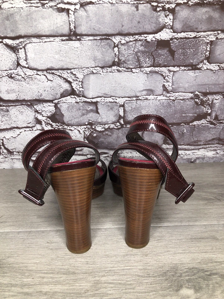 7 Семь для всего человечества фиолетовый патент платформе сандалии каблуки женщин 37EU/6,5 М США - Изображение 4 из 4