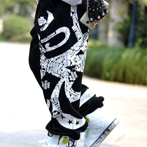 Herren Trendy Baggy SPORTS Hose Hip Hop Freizeit Lockere Straßen Jogginghose -- - Bild 9 von 14