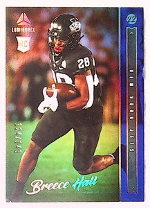 2022 Panini Luminance Blue #108 Breece Hall RC 124/149