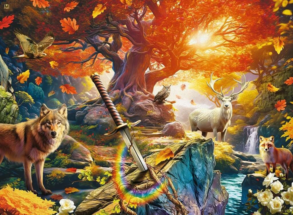 Ravensburger Excalibur Forest 500 piece wolf fantasy jigsaw puzzle