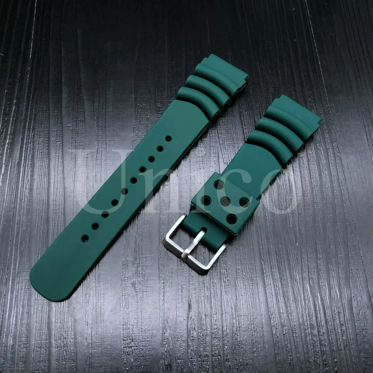 Fits For Seiko Diver Watch Band Strap SKX007 SKX009 Green Rubber Z22 4FY8JZ