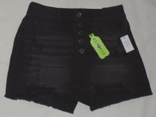 SO Women's Super-High Rise Denim Curvy Shortie Black 3/26W 2.5" Inseam New