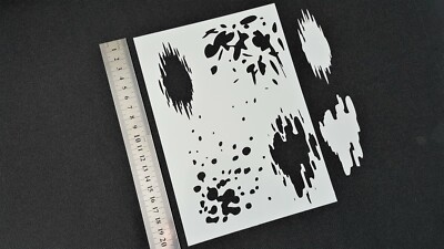 Verschiedene Blutfarbe Tinte Wasser Spritzer Wiederverwendbar Mylar Schablone Spritzfarbe