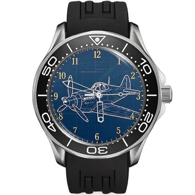 TWK Falcon Mk I Flugzeug Blueprint Armbanduhr Vintage Fighter Aviation
