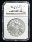 2008-W $1 American Eagle REVERSE OF 2007 NGC MS69 1 oz Silver Fine Bullion Coin
