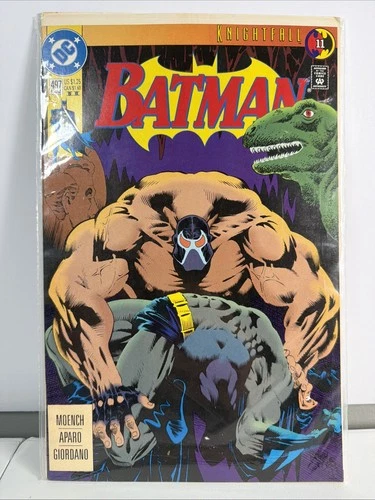 Vintage Batman #497 Knightfall Part 11 (DC Comics 07- 1993) Bane Breaking Batman