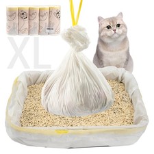 50 Count Litter Box Liners Jumbo 36" x 18" Tear Resistant Cat Litter Bags Lin...