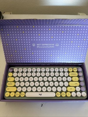 Logitech POP Keys Wireless Mechanical Emoji Keyboard Bluetooth Daydream Purple
