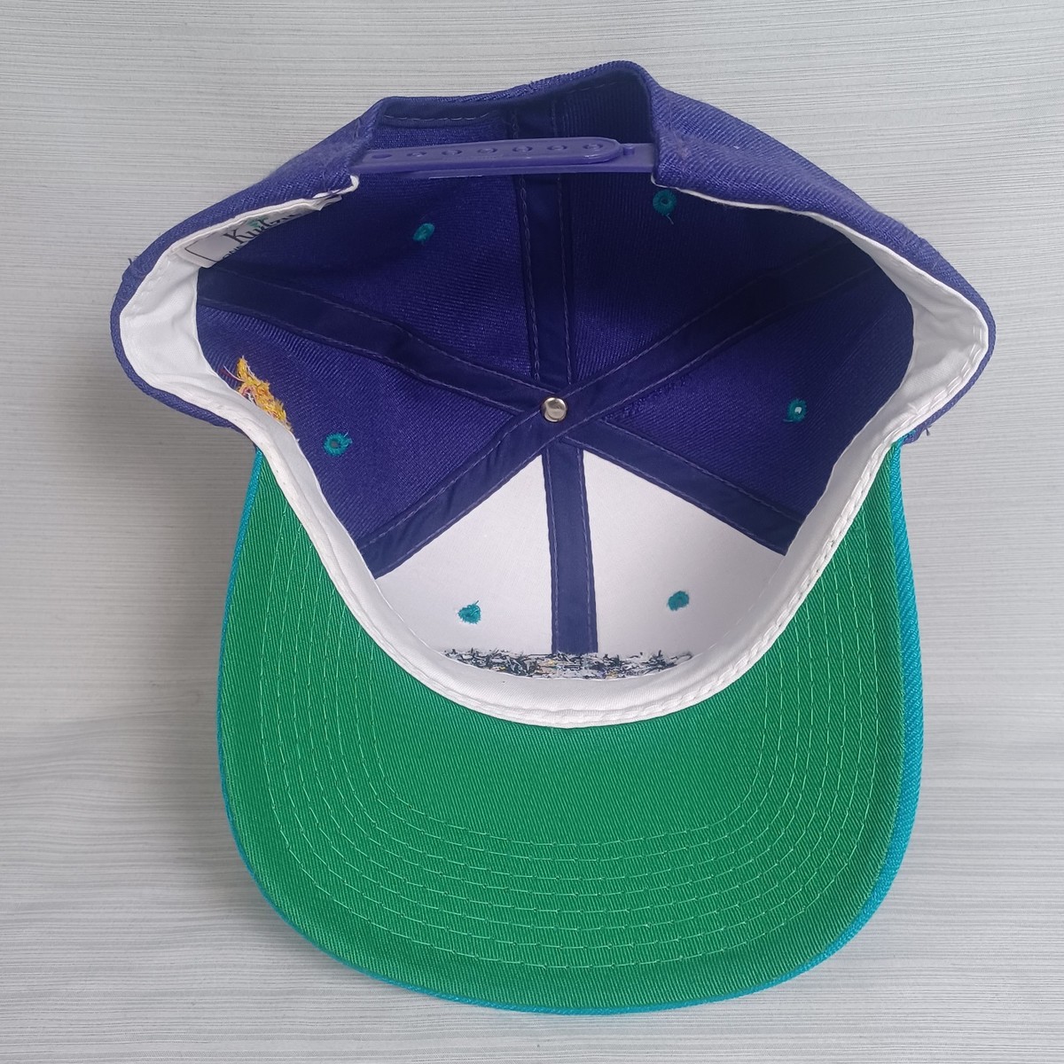 Vintage 90s Syracuse Crunch Hat Cap Snapback Purple Teal Kudzu AHL