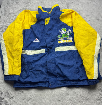 Vintage Notre Dame Fighting Irish Jacket Mens Extra Large Blue Yellow Apex One