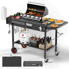Portable Grill Cart Table with Wheels, for 17-22 Inch Blackstone Griddle Stand,
