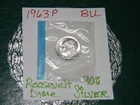 1963 P  Roosevelt Dime. Fully Separated Horizontal Torch Lines. Nice BU. (Inv.)