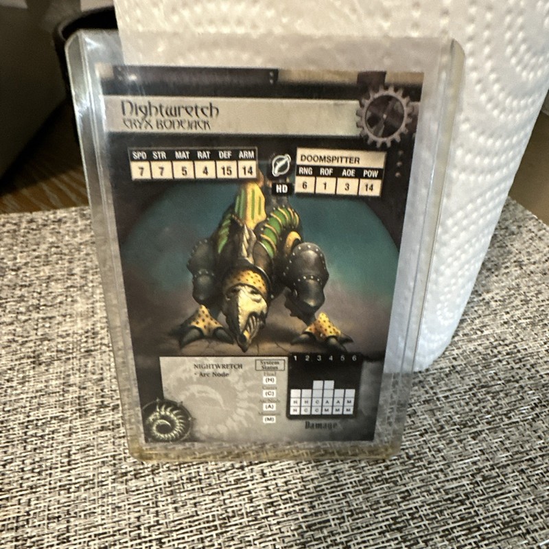 Privateer Press Warmachine Cryx Nightwretch Bonejack Stat Card Ages 14+ 2007