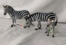 Schleich Zebra Foals Grazing Drinking Set Of 3 Lot Retired Models 73508 