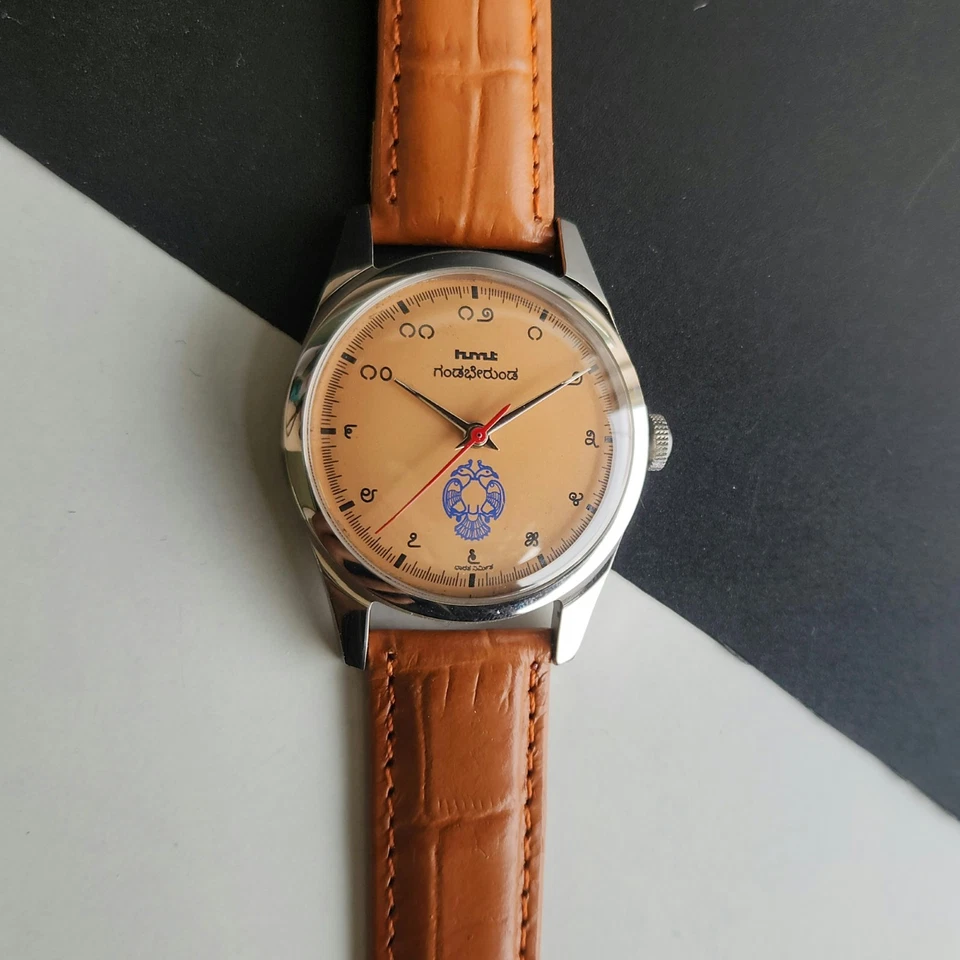 Vintage HMT Janata Kannada Orange Face Mechanical Hand Winding Wrist Watch A49 - Image 2 of 4